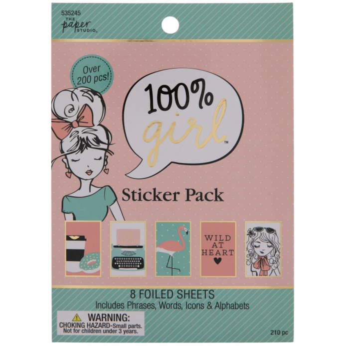The Paper Studio 100% Girl Sticker Pack